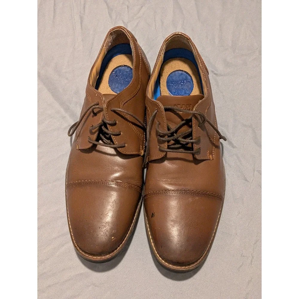 Nunn Bush Men's Centro Flex Cap Toe Oxfords Brown Dress Shoes 81085 Size 9.5W